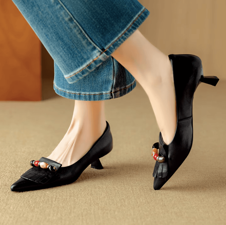 USS Shoes Melani Women's Leather Dress Tassel Pumps