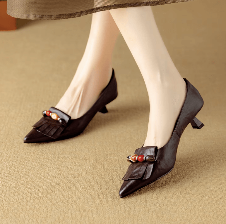 USS Shoes Melani Women's Leather Dress Tassel Pumps
