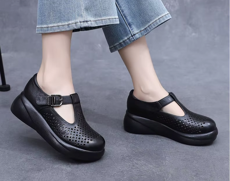 USS Shoes Melissa Women's Hollow Out Leather Platform Sandals