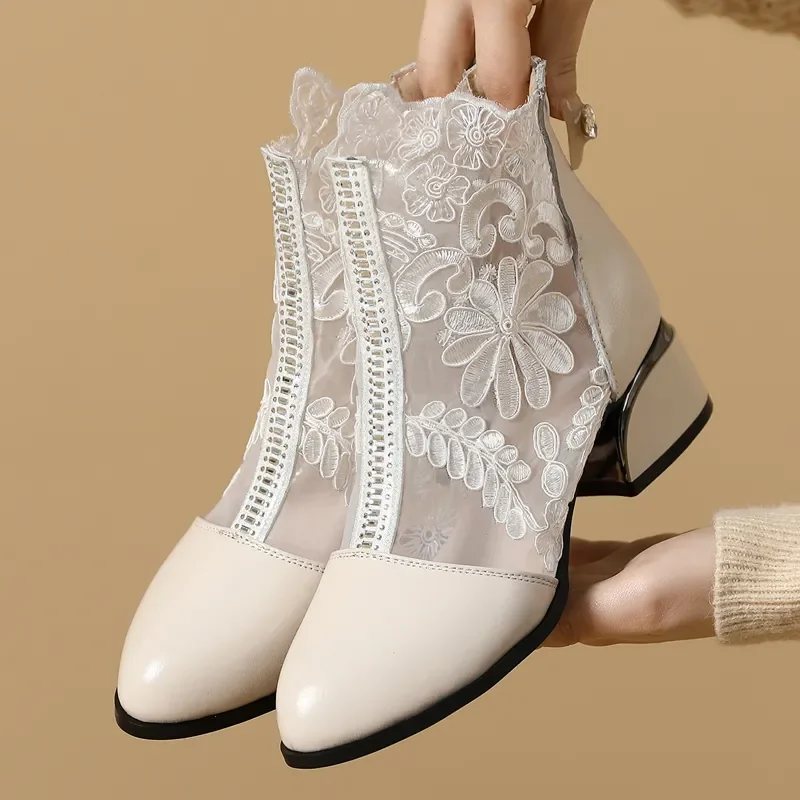 USS Shoes Mileidy Women's Square Heel Round Toe Ankle Boots - Luxuryurbanwear