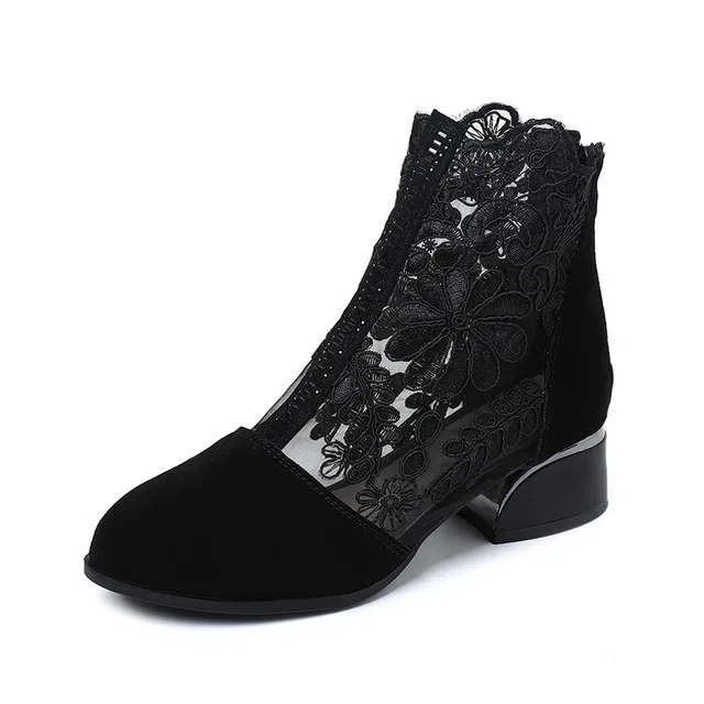 USS Shoes Mileidy Women's Square Heel Round Toe Ankle Boots - Luxuryurbanwear