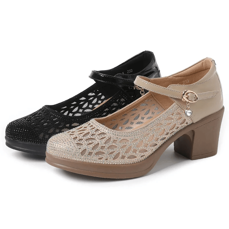 USS Shoes Miley Women's Hollow Leather Platform Pumps