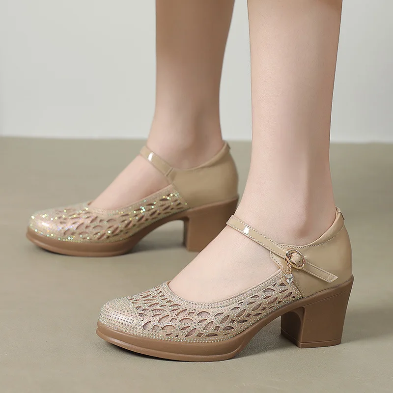 USS Shoes Miley Women's Hollow Leather Platform Pumps Sale Drop Gold (Size 7) - Luxuryurbanwear