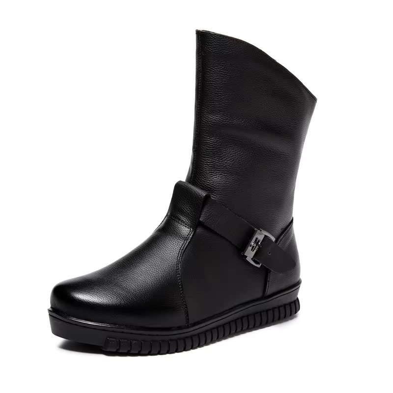 USS Shoes Minerva Women's Flat Leather Boots - Luxuryurbanwear