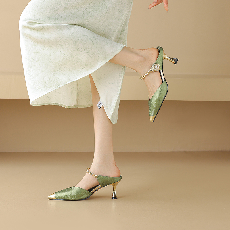 USS Shoes Mirabella Women's Wrapper Buckle Pearl Slingback Pumps - Luxuryurbanwear