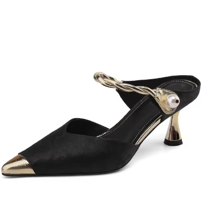 USS Shoes Mirabella Women's Wrapper Buckle Pearl Slingback Pumps - Luxuryurbanwear