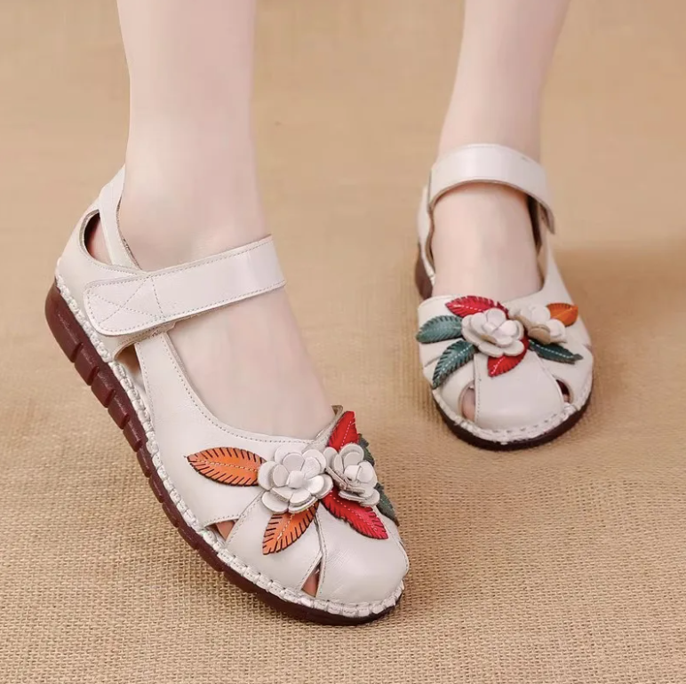 USS Shoes Moly Women's Leather Breathable Soft Flat Sandals