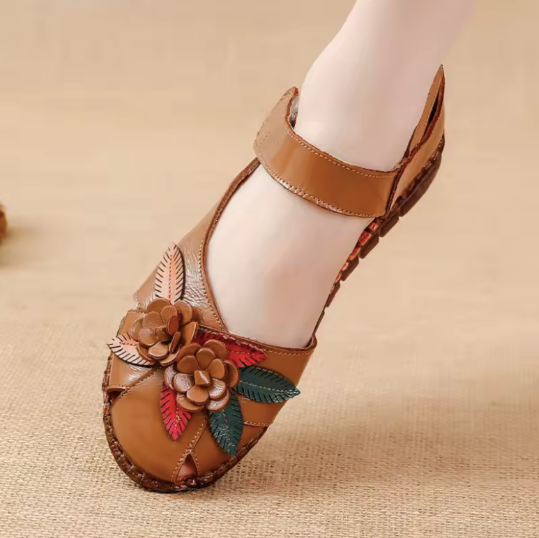 USS Shoes Moly Women's Leather Breathable Soft Flat Sandals