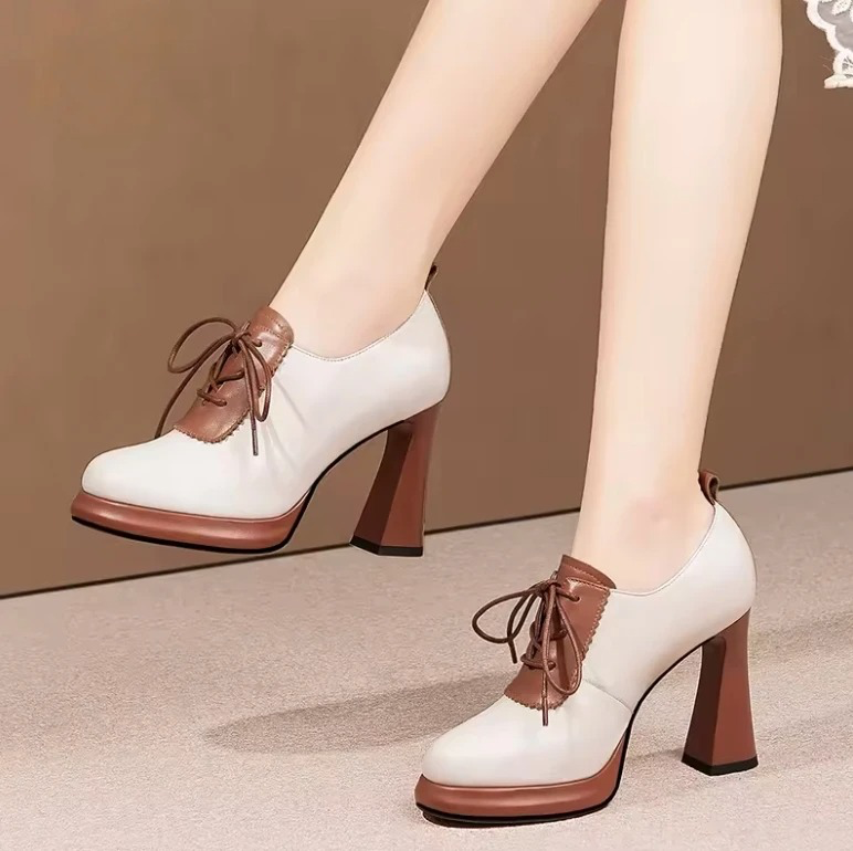 USS Shoes Nahomy Women's Leather High Heels Platform Pumps - Luxuryurbanwear