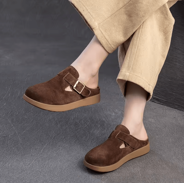 USS Shoes Nela Women's Leather Soft Sole Flat Slippers