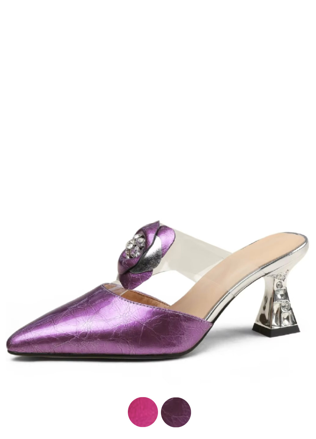 USS Shoes Nidia Women's Flower Leather Mules - Luxuryurbanwear