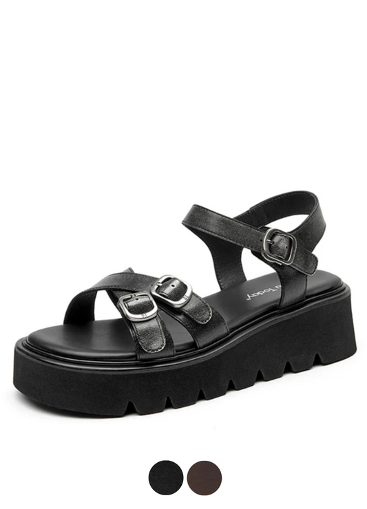 USS Shoes Nina Women's Comfortable Platform Leather Sandals - Luxuryurbanwear