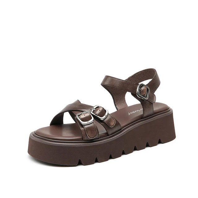 USS Shoes Nina Women's Comfortable Platform Leather Sandals - Luxuryurbanwear
