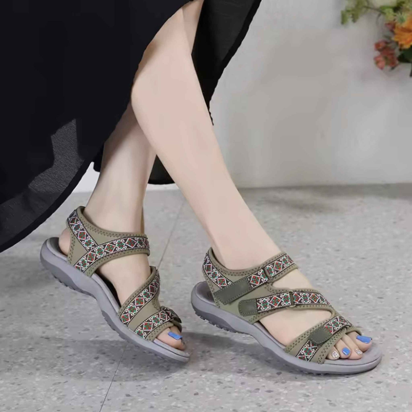 USS Shoes Nina Women's Non-Slip Open Toe Outdoor Flats Sandals