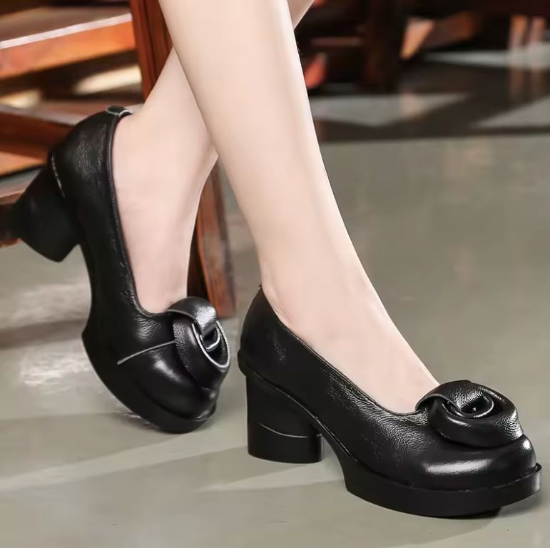 USS Shoes Nohelia Women's Leather Design Floral Pumps - Luxuryurbanwear