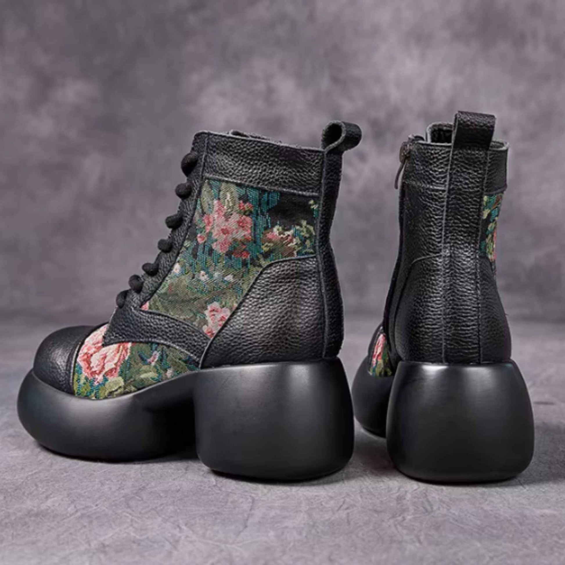 USS Shoes Noys Women's Prints Leather Platform Ankle Boots