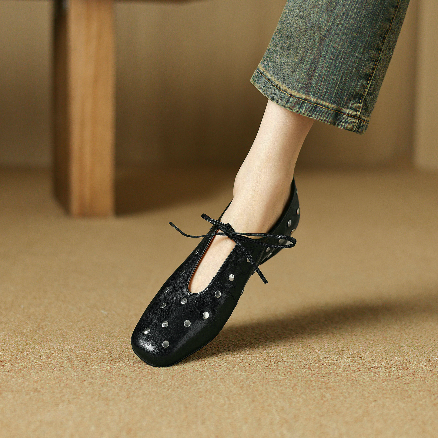 USS Shoes Olga Women's Casual Rivets Heels Flats - Luxuryurbanwear