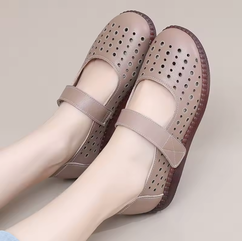USS Shoes Olga Women's Leather Hook & Loop Sandals - Luxuryurbanwear