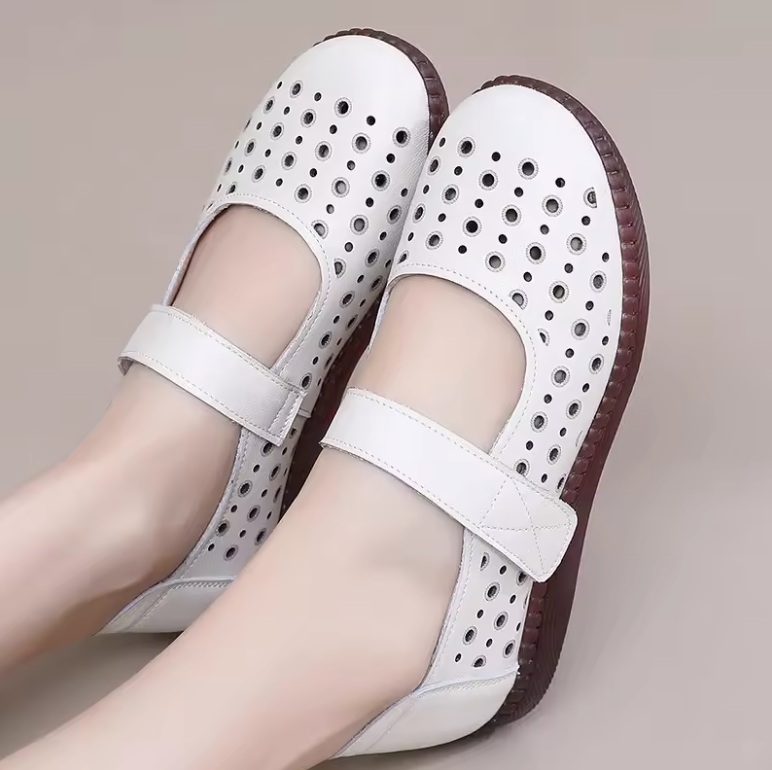 USS Shoes Olga Women's Leather Hook & Loop Sandals - Luxuryurbanwear