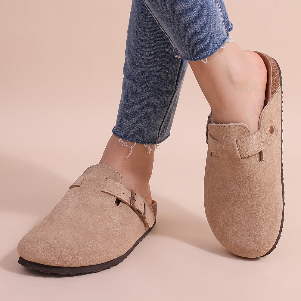 USS Shoes Oriana Women's Classic Suede Cork Clogs - Luxuryurbanwear