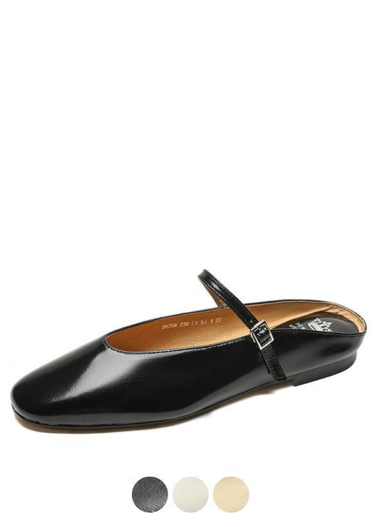 USS Shoes Oriana Women's Leather Summer Flat Mules - Luxuryurbanwear