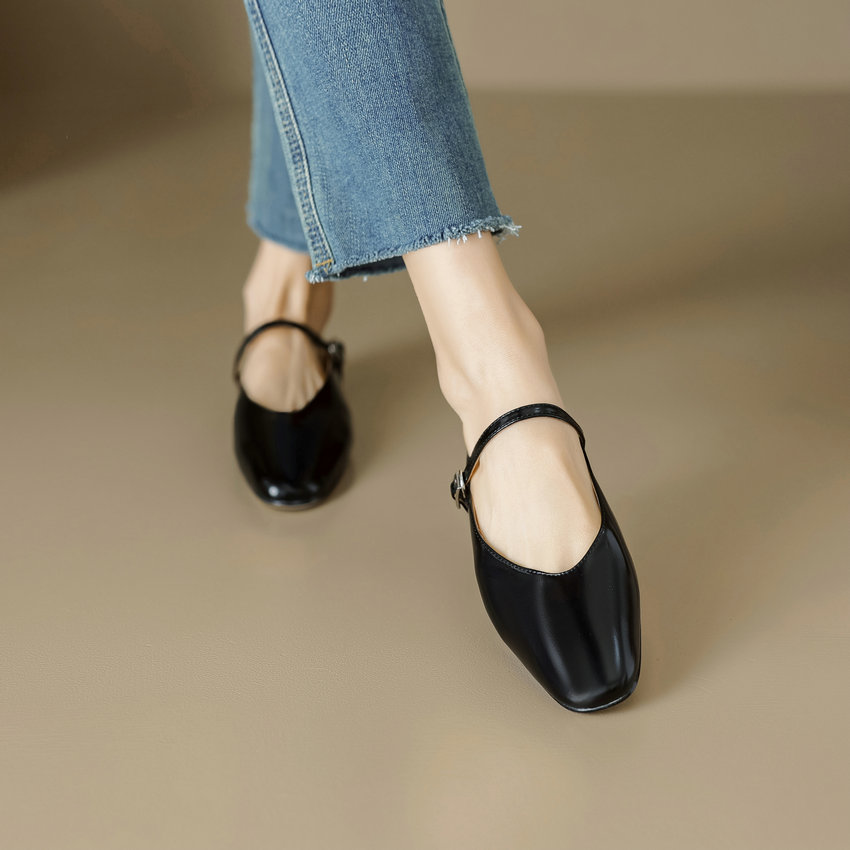 USS Shoes Oriana Women's Leather Summer Flat Mules - Luxuryurbanwear
