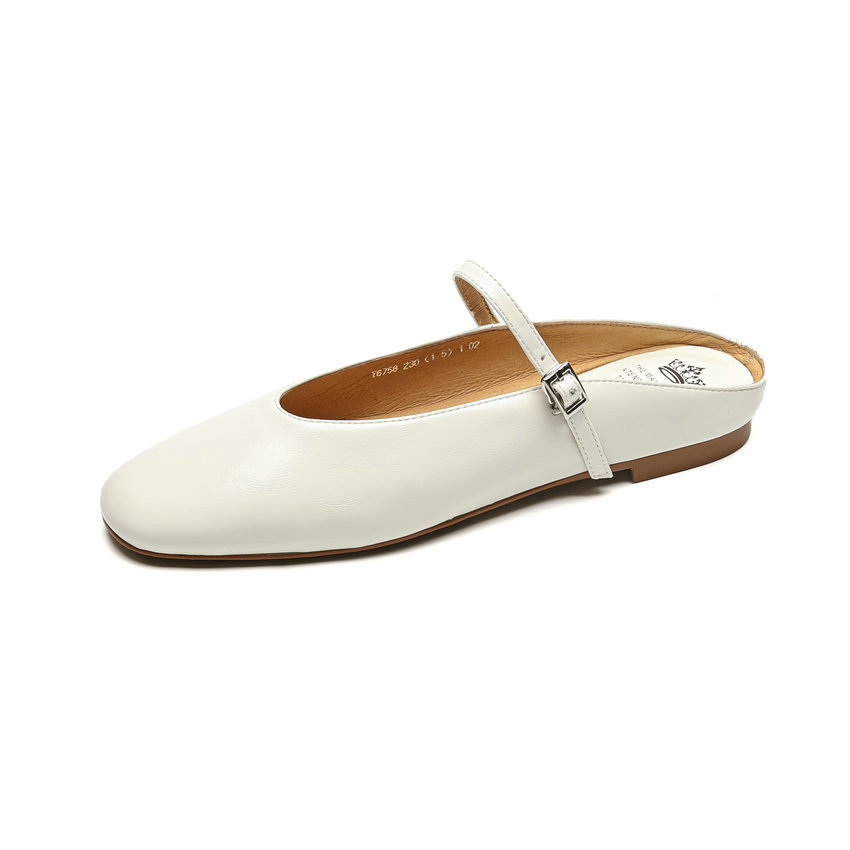 USS Shoes Oriana Women's Leather Summer Flat Mules - Luxuryurbanwear