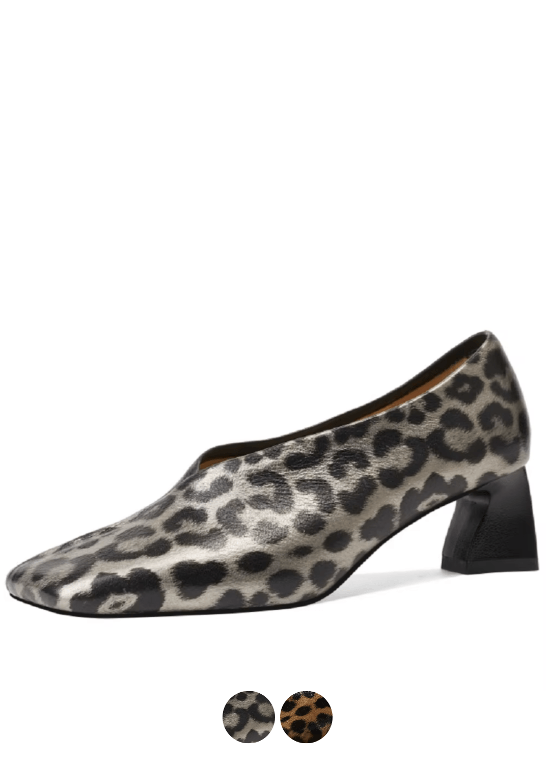 USS Shoes Paty Women's Leather Square Toe Sculpted Heel Pumps