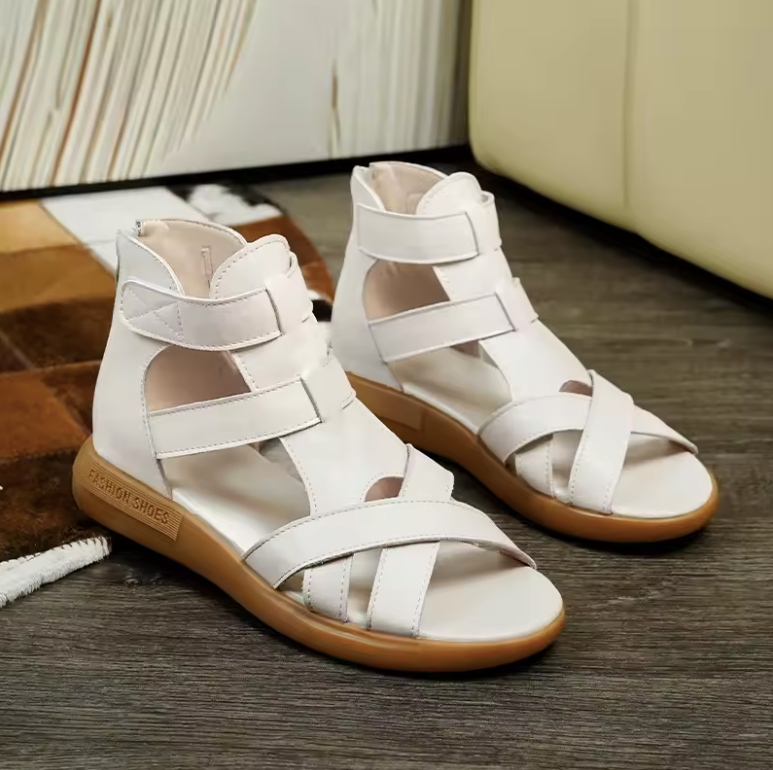 USS Shoes Perla Women's Open-Toe Leather Flat Sandals