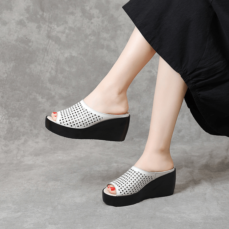 USS Shoes Pilar Women's Open Toe Wedge Heel Sandal