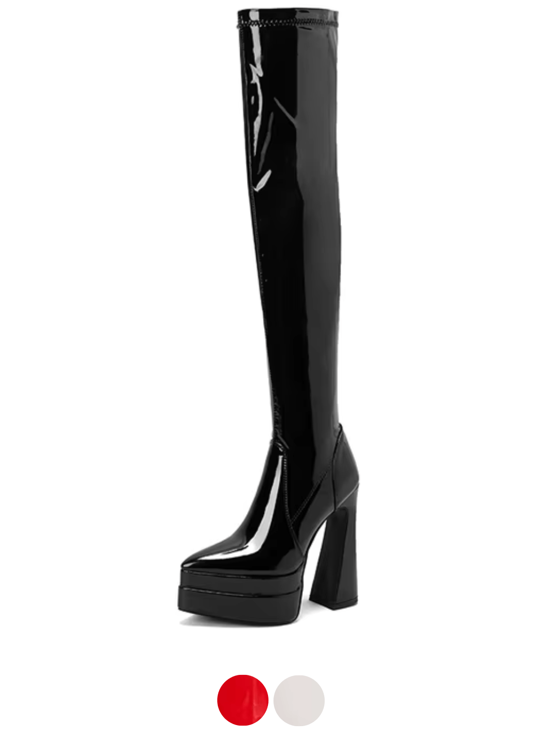 USS Shoes Rachel Women's Patent Over the Knee Boots - Luxuryurbanwear