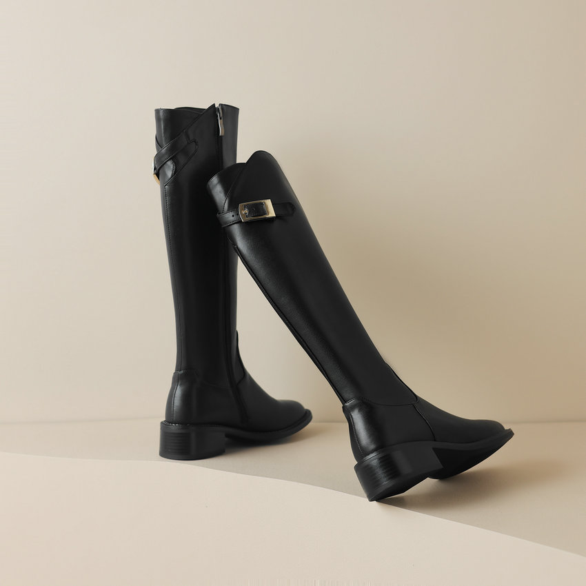 USS Shoes Ramona Women's Square Heel Knee High Boots - Luxuryurbanwear