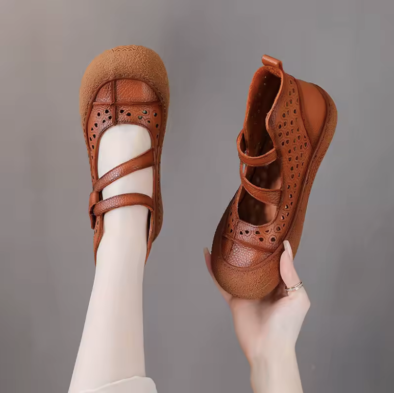 USS Shoes Reina Women's Retro Handmade Leather Sandals - Luxuryurbanwear