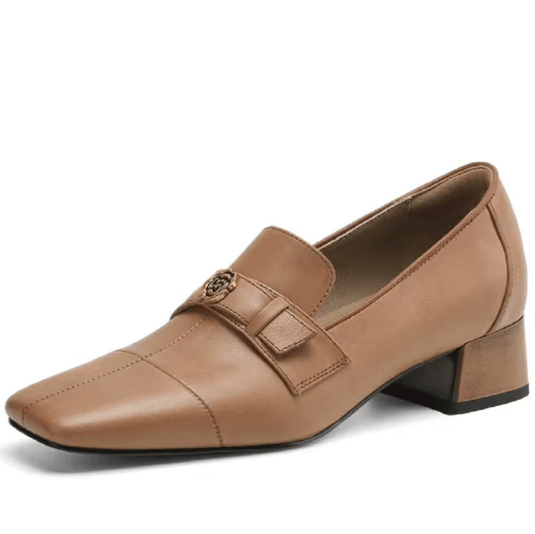 USS Shoes Anais Women's Leather Mid Heel British Sle Loafers