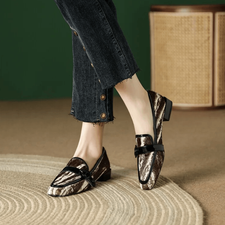 USS Shoes Romina Women's Leather Round Head Low Heels Loafers