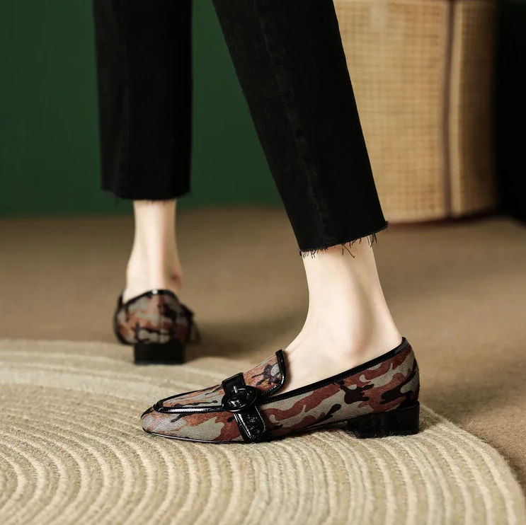 USS Shoes Romina Women's Leather Round Head Low Heels Loafers