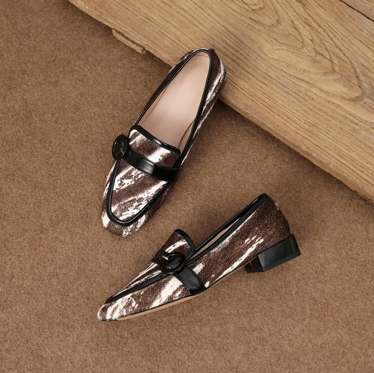 USS Shoes Romina Women's Leather Round Head Low Heels Loafers - Luxuryurbanwear