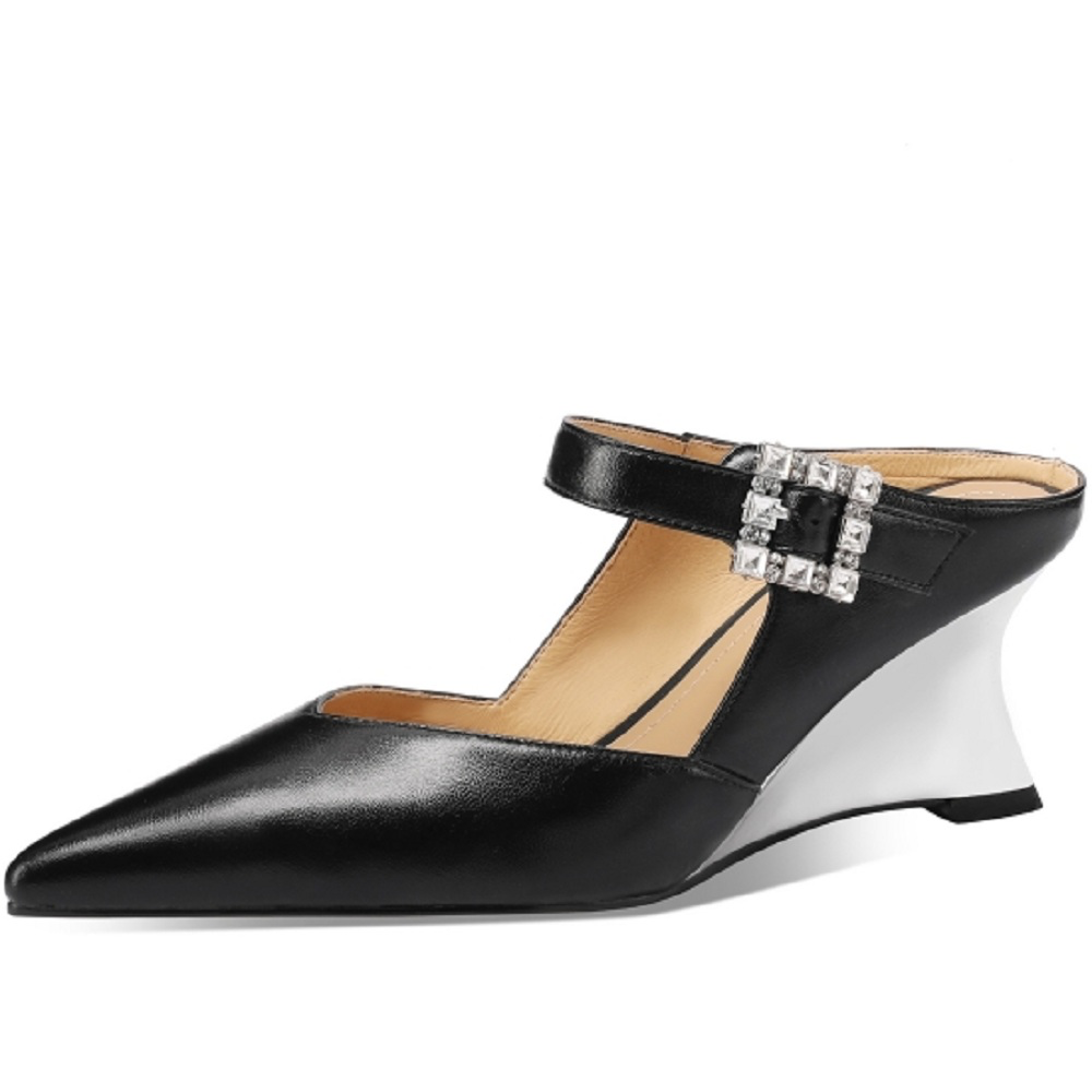 USS Shoes Ruth Women's Pointed-Toe Wedge Mules - Luxuryurbanwear