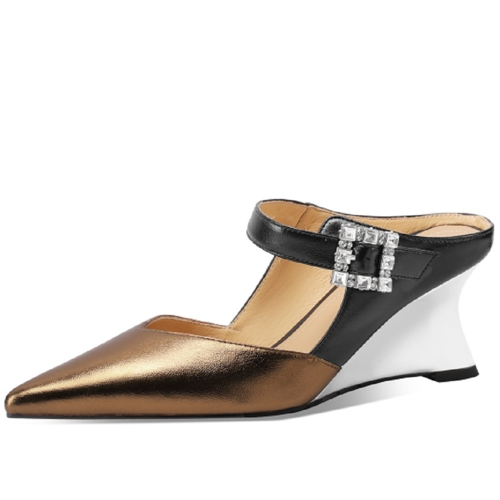 USS Shoes Ruth Women's Pointed-Toe Wedge Mules - Luxuryurbanwear
