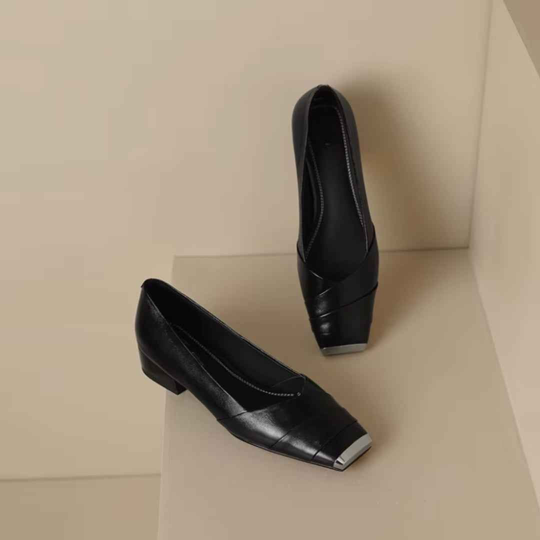 USS Shoes Scarlet Women's Leather Dress Square Toe Pumps