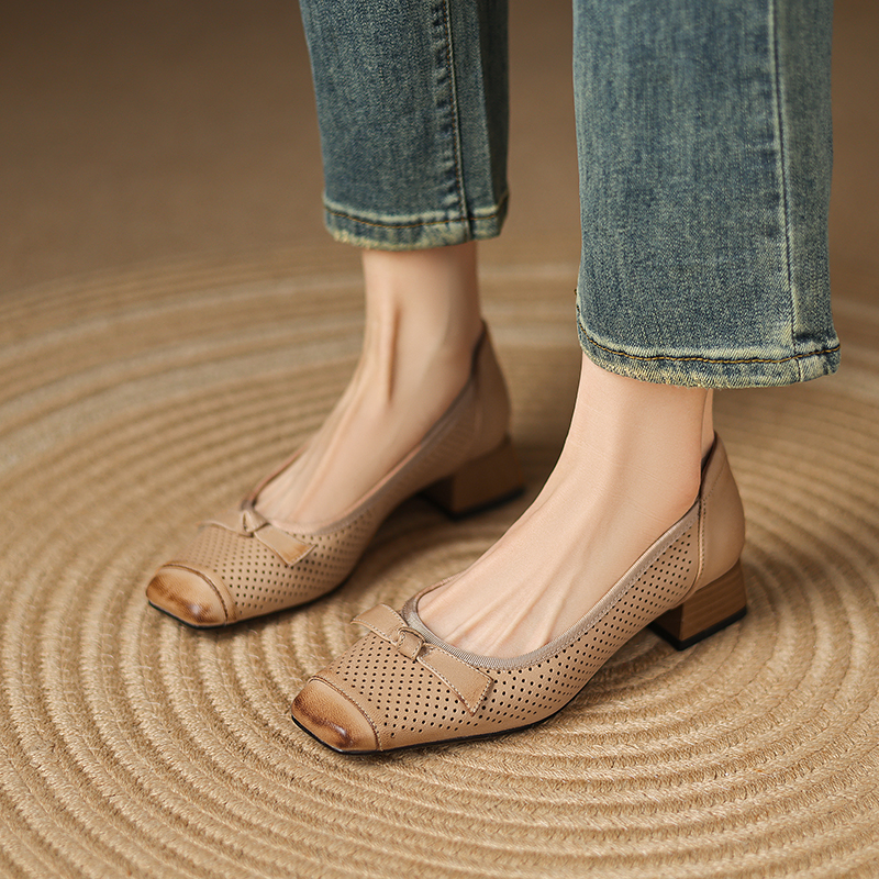 USS Shoes Sharlot Women's Leather Hollow Pumps - Luxuryurbanwear
