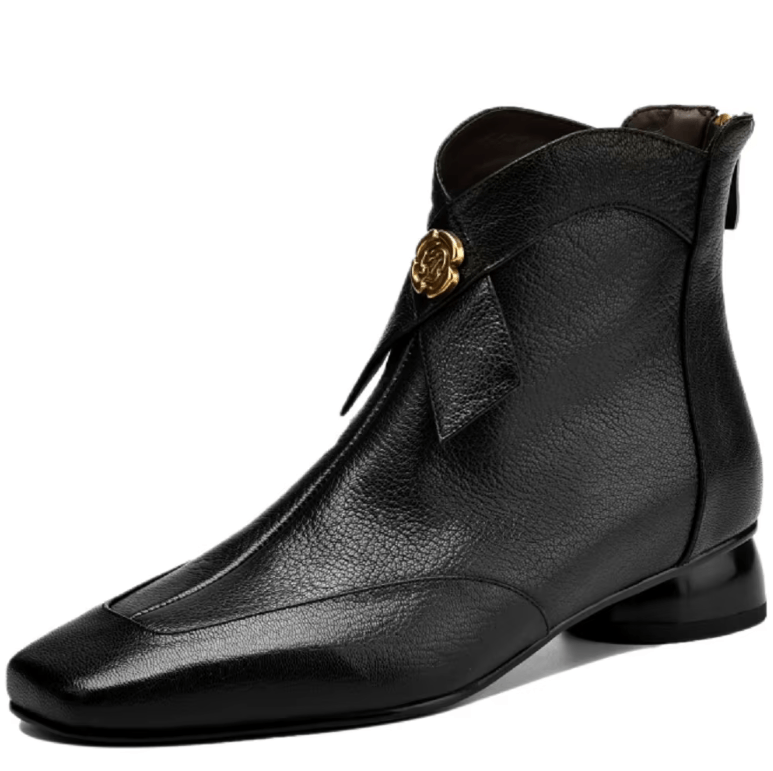 USS Shoes Sharon Women's Back Zip Flat Ankle Boots
