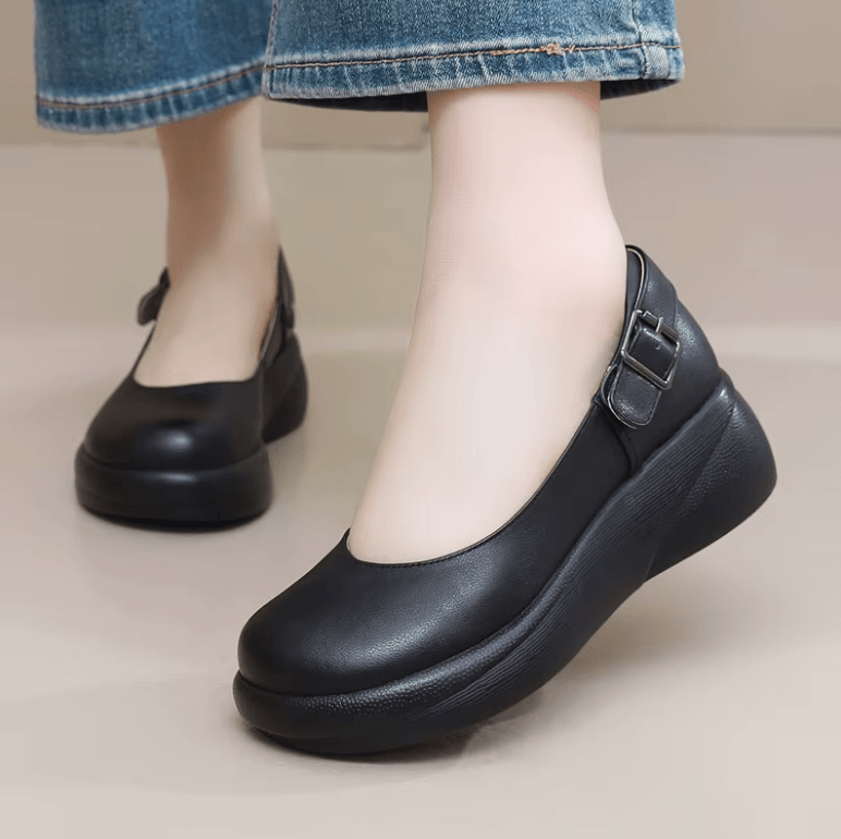 USS Shoes Silvana Women's Soft Round Toe Leather Platform Shoes