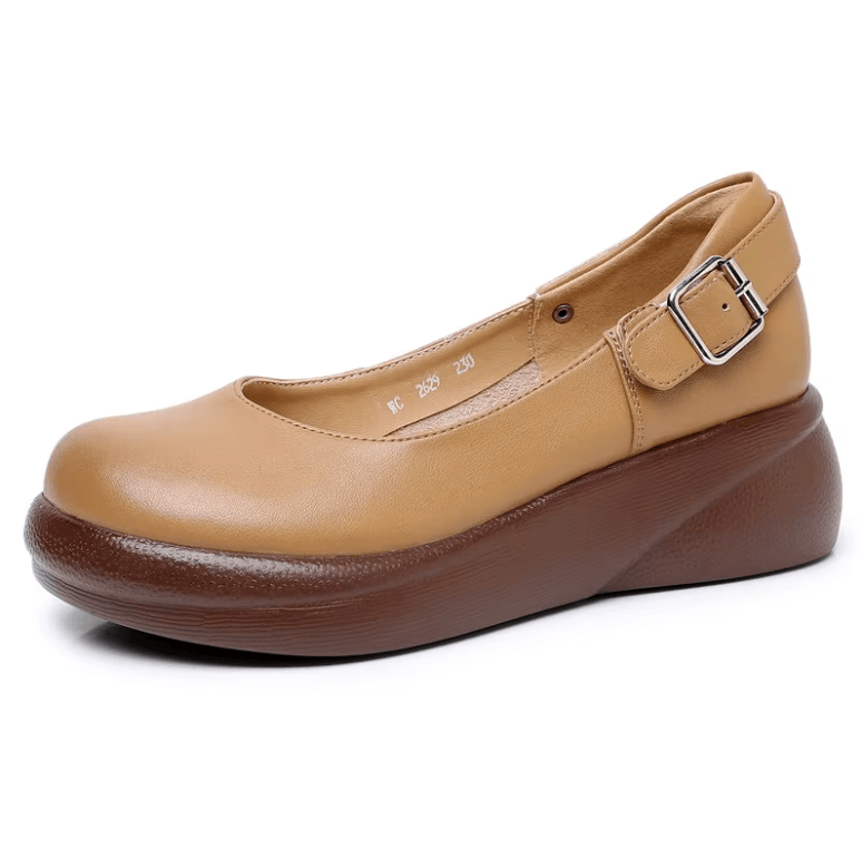 USS Shoes Silvana Women's Soft Round Toe Leather Platform Shoes
