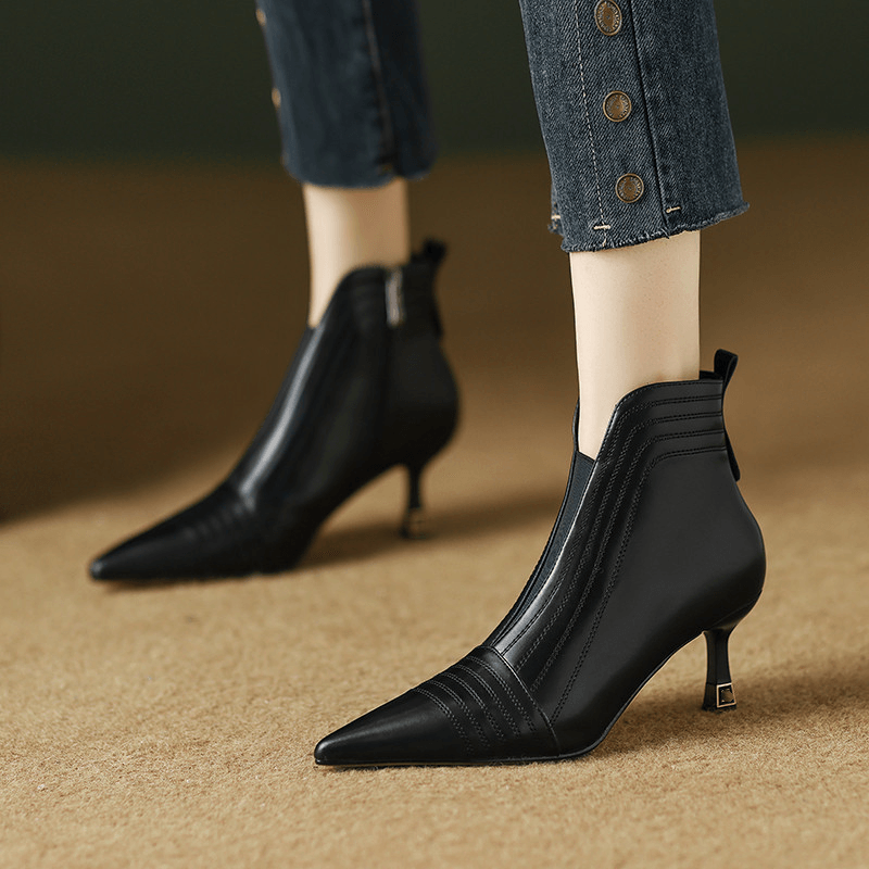 USS Shoes Silvestre Women's Pointed Toe Full Genuine Leather Ankle Boots