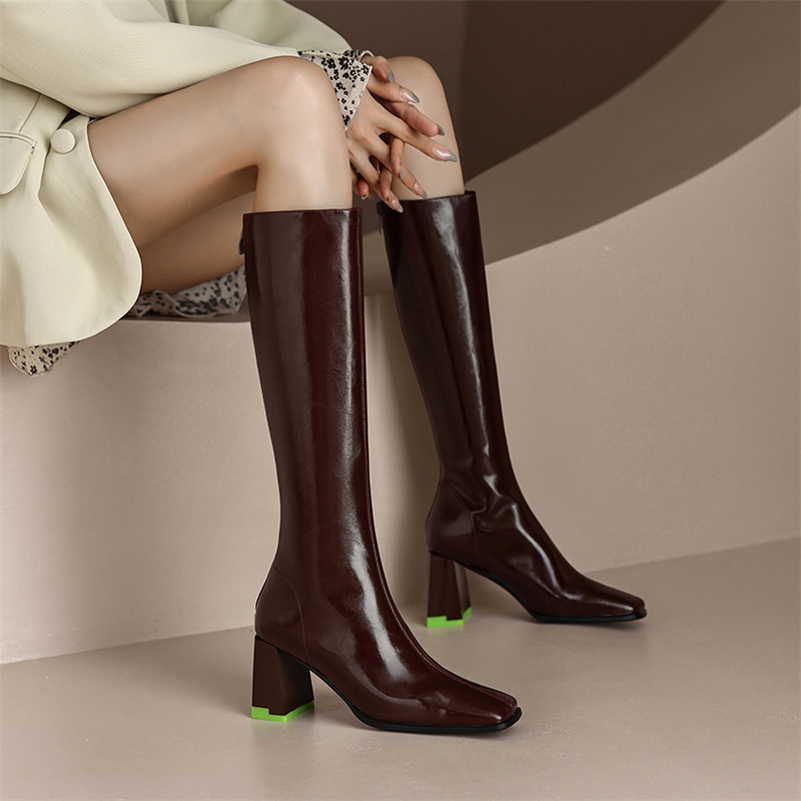 USS Shoes Sonia Women's Genuine Leather Knee High Boots - Luxuryurbanwear