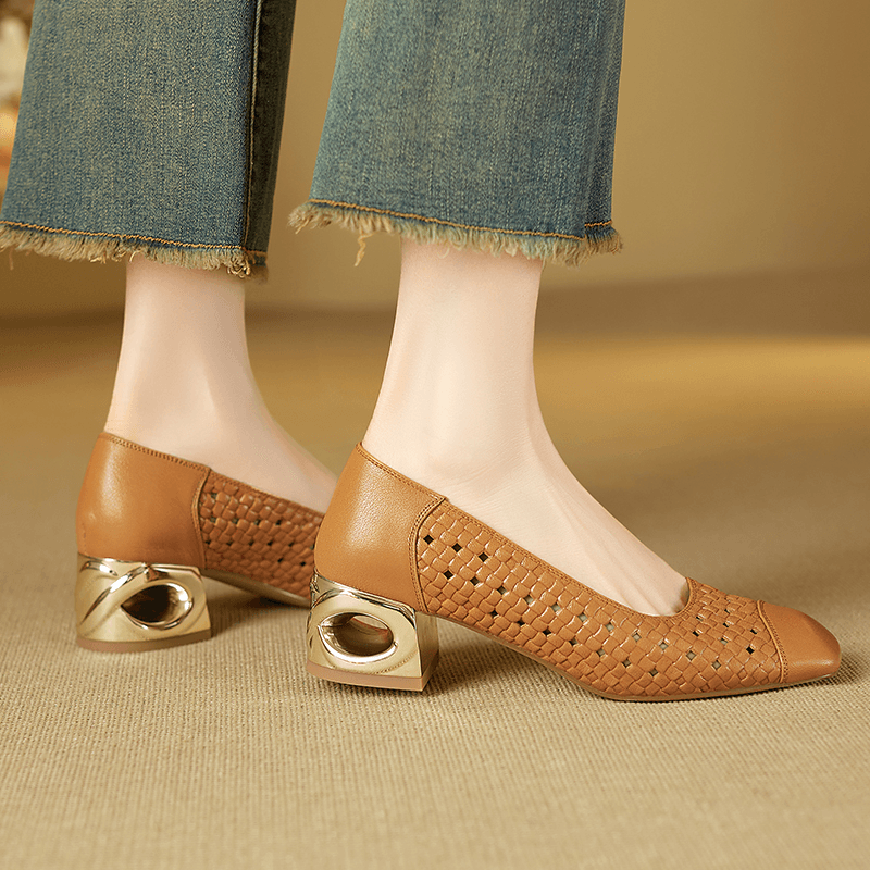 USS Shoes Sylvia Women's Hollow-Out Leather Pumps - Luxuryurbanwear