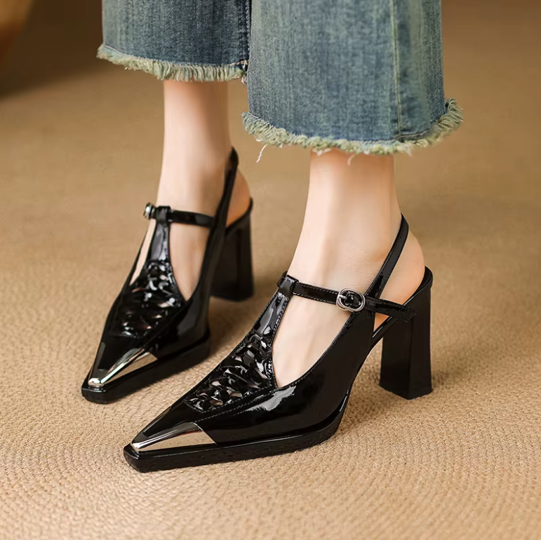 USS Shoes Tatiana Women's Pointed Toe T-Strap Dress Pumps