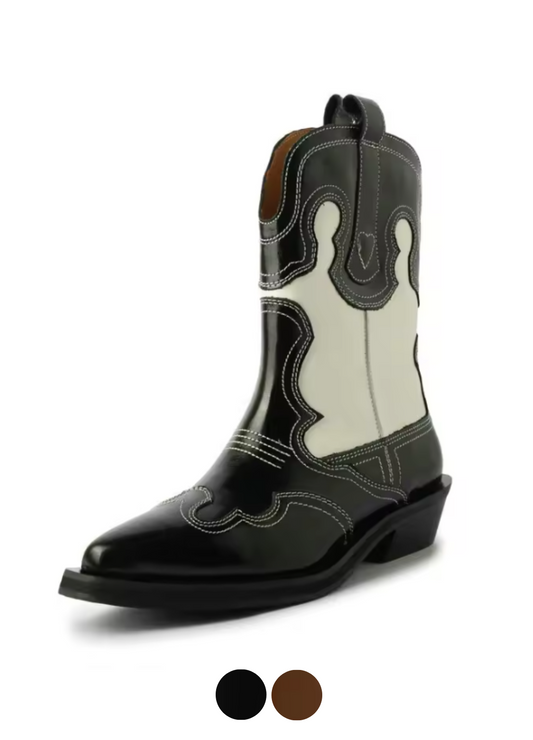 LUW Shoes Triana Leather Mid-Calf Western Boots