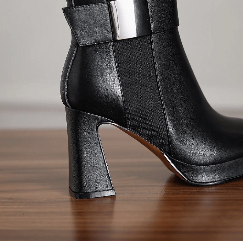 USS Shoes Virginia Women's Leather Round Toe Platform Boots
